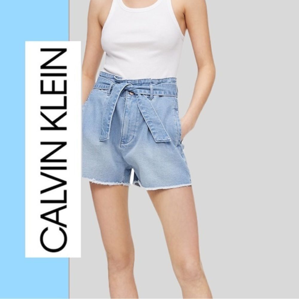 Calvin Klein Women’s High Rise Belted Denim Shorts - Size 26
